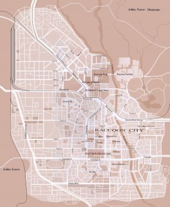 Racoon City Map. The apartment building is located south of Park Street.